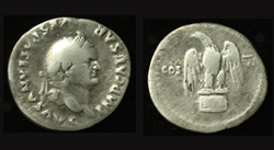 Vespasian, Denarius, Eagle on Cippus reverse